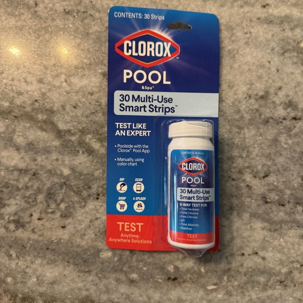 NEW Clorox 30 Pc POOL & SPA Multi-Use Smart TEST STRIPS Chlorine pH Alkalinity